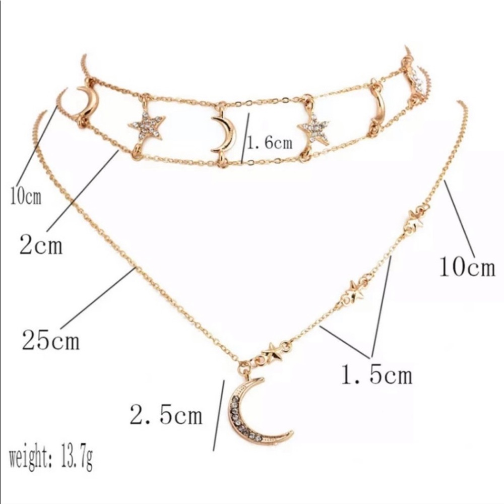 3/$30 ๐ Moon And Star Choker - Picture 3 of 6